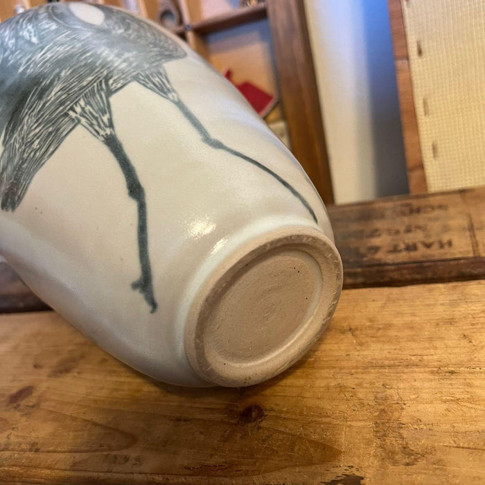 Stamped Vintage Large Hand Painted Bird Vase Pottery.( Online purchase only )