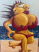 Surrealist Figurative Beach Scene Painting by H. Nordeman, 1994