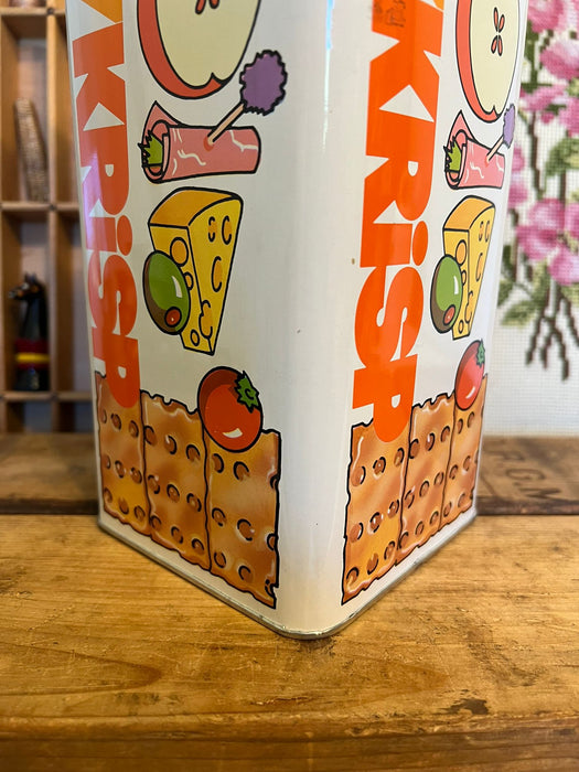 Vintage 1980 RYKRiSP metal cracker tin canister