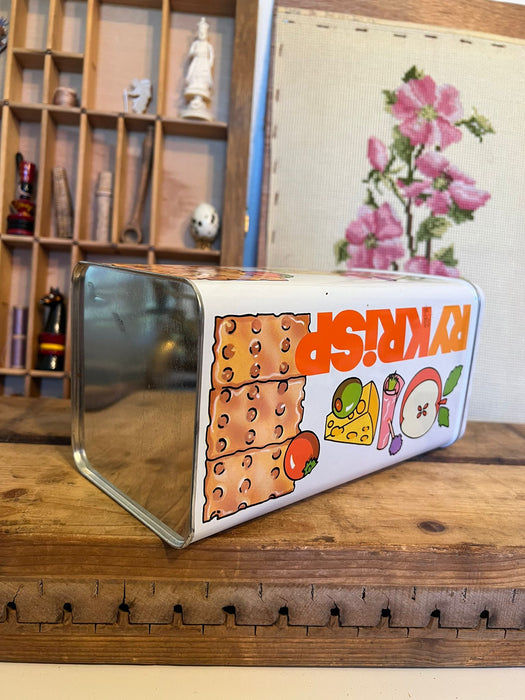 Vintage 1980 RYKRiSP metal cracker tin canister