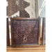 Vintage 3 Fold Mirror With Wooden Baking Floral DesignPatina Qualities Consistent with Age