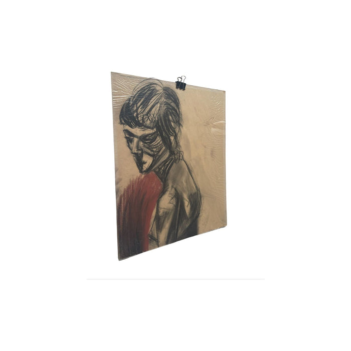 Vintage Abstract Figure Drawing on Paper