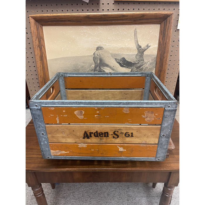 Vintage Arden Company Milk. Crane Wood and Metal Storage Box