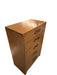 Vintage Art Deco 5 Drawer Dresser with Mid Century Design Elements and Original Brass Finished Metal Hardware