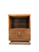 Vintage Art Deco Accent End Table With Burl Wood Veneer Accents and Original Handles and 1 Drawer