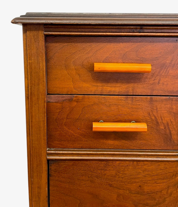 Vintage Art Deco Chest of Drawers with Bakelite Pulls by Crescent Furniture Co.