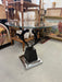 Vintage Art Deco & Frankart Style Glass Top Side Table with Black & Chrome Tone Nude Figures Sculptural Accent Table