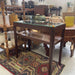 Vintage Art Deco Glass Top Wooden End Table. Uk Import.