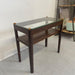Vintage Art Deco Glass Top Wooden End Table. Uk Import.
