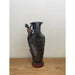 Vintage Art Nouveau Era Vase With Feminine Figurine Sculpture and Floral Motif.