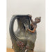 Vintage Art Nouveau Era Vase With Feminine Figurine Sculpture and Floral Motif.