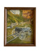 Vintage Autumn Landscape Oil Painting with Wagon by Evelyn Childress, Framed