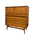 Vintage Bassett Monterey Mid-Century Modern Walnut 5-Drawer and 9-Drawer Dresser Set with Rosewood ‘X’ Inlays by Leo Jiranek Circa 1963