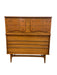 Vintage Bassett Monterey Mid-Century Modern Walnut 5-Drawer and 9-Drawer Dresser Set with Rosewood ‘X’ Inlays by Leo Jiranek Circa 1963