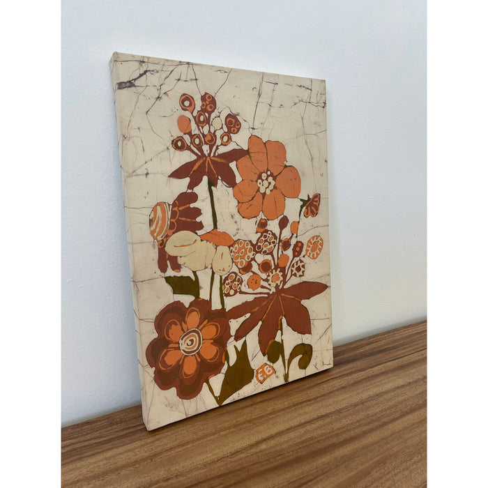 Vintage Batik Abstract Floral Artwork by Elisabeth Bernath
