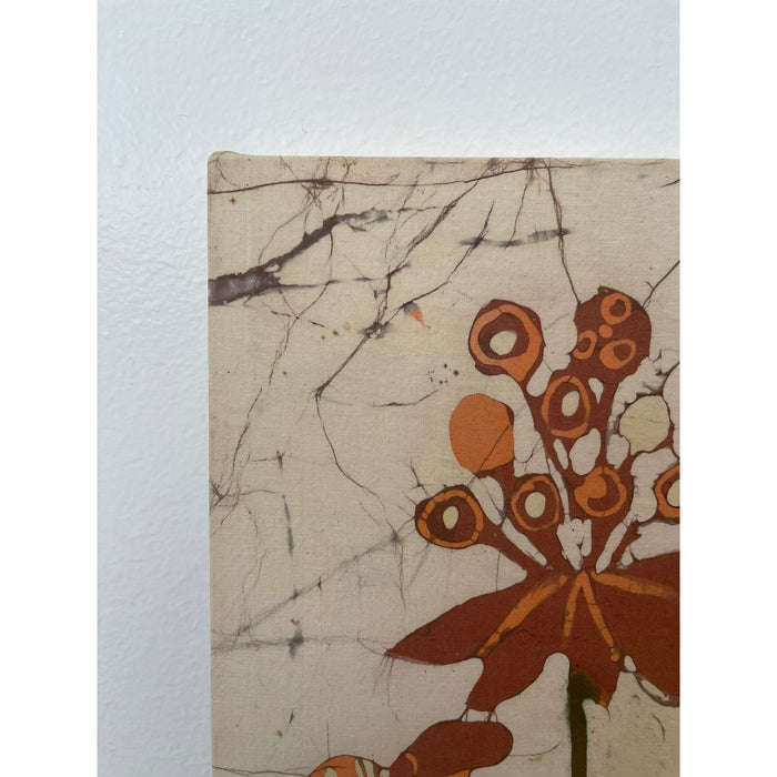Vintage Batik Abstract Floral Artwork by Elisabeth Bernath