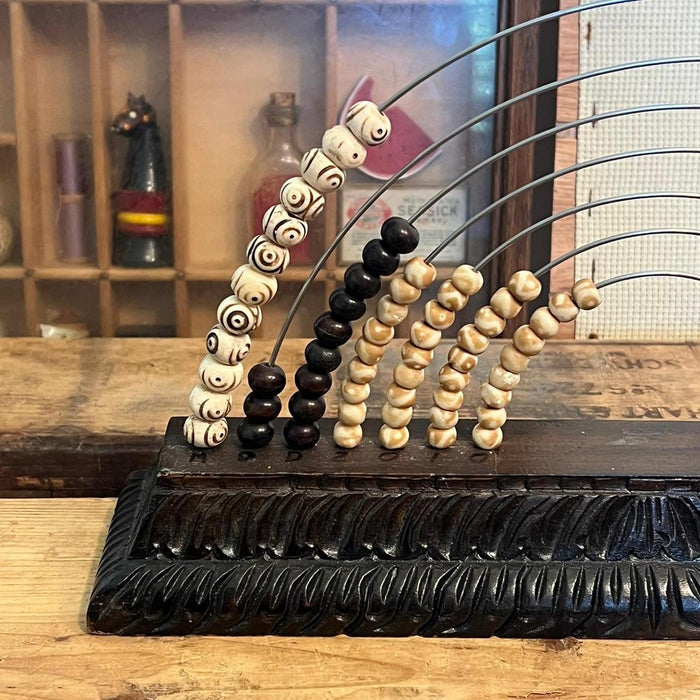 Vintage Beaded Rainbow Counting Device. Seven Rod Arc Abacus.(Online purchase only )