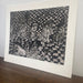 Vintage Black and White Abstract marker Graphic Art piece.