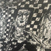 Vintage Black and White Abstract marker Graphic Art piece.