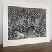 Vintage Black and White Abstract marker Graphic Art piece.