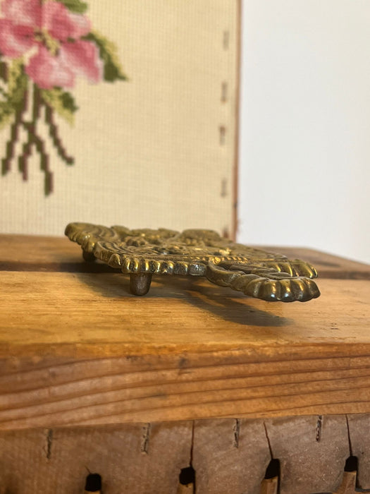 Vintage Brass Trivet long form handle