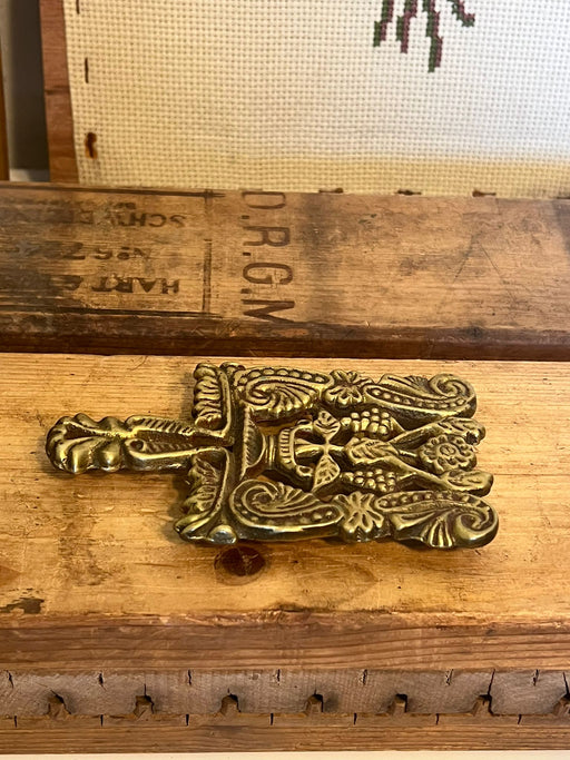 Vintage Brass Trivet long form handle