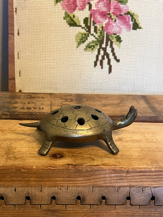 Vintage Brass Turtle with holes Figurine