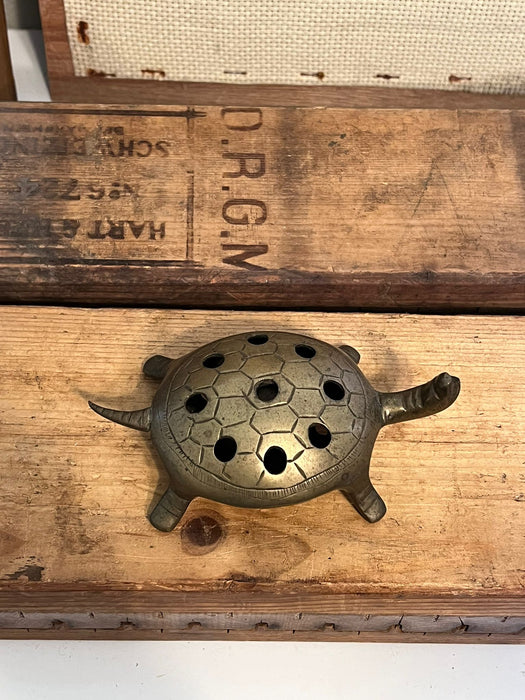 Vintage Brass Turtle with holes Figurine
