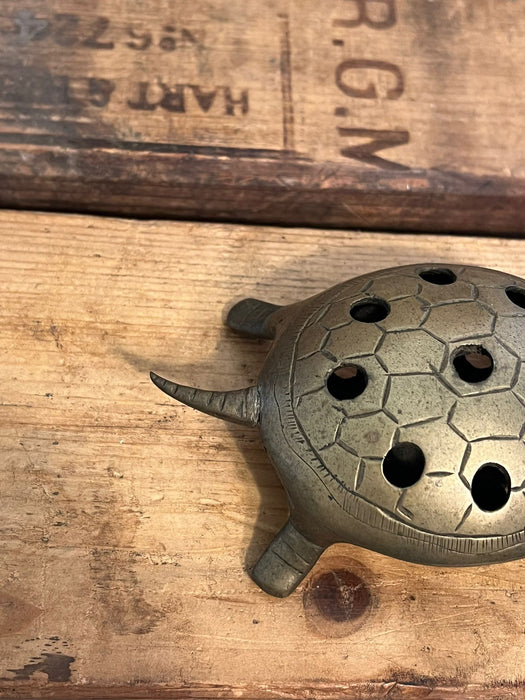 Vintage Brass Turtle with holes Figurine