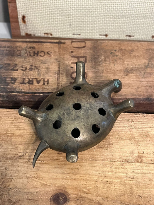 Vintage Brass Turtle with holes Figurine
