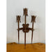 Vintage Brutalist Style Gilt Wall Sconce Candle Holder