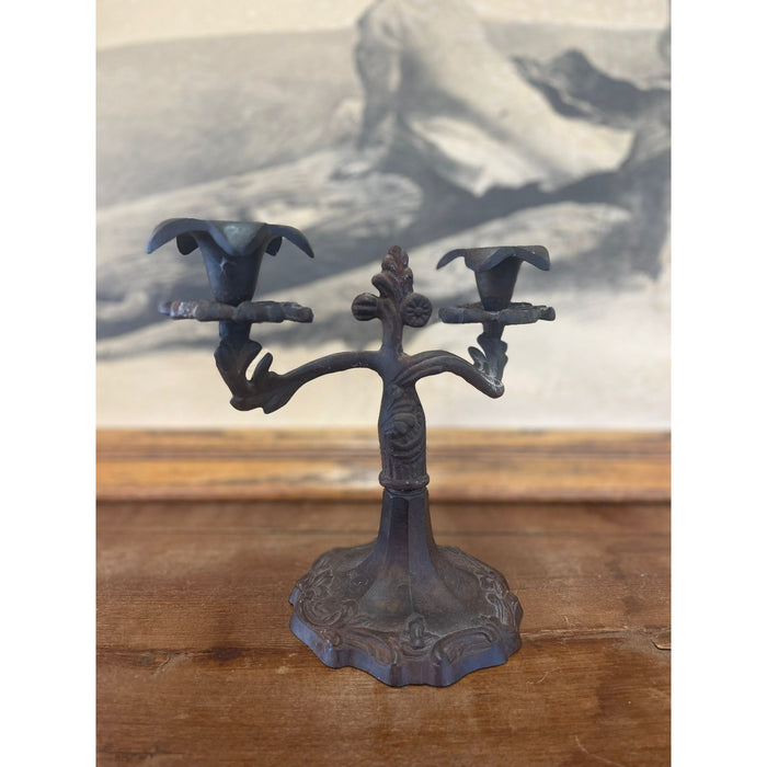 Vintage Candelabra With Ornate Detailing and Floral Design