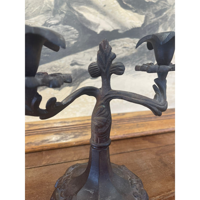 Vintage Candelabra With Ornate Detailing and Floral Design