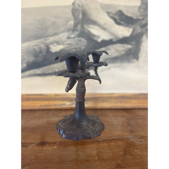 Vintage Candelabra With Ornate Detailing and Floral Design