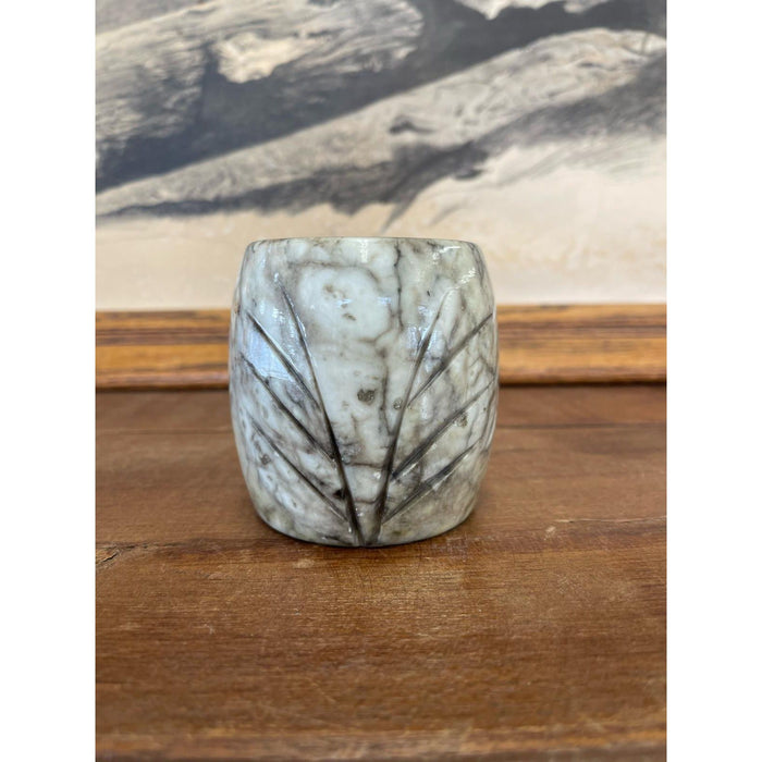 Vintage Carved Owl Cup. Genuine Hand Carved Italian Alabaster.