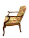 Vintage Carved Wood Floral Armchair - Upholstered Accent Chair with Cabriole Legs