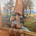 Vintage Carved Wood Mushroom Wall Hanging Decor.