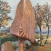 Vintage Carved Wood Mushroom Wall Hanging Decor.