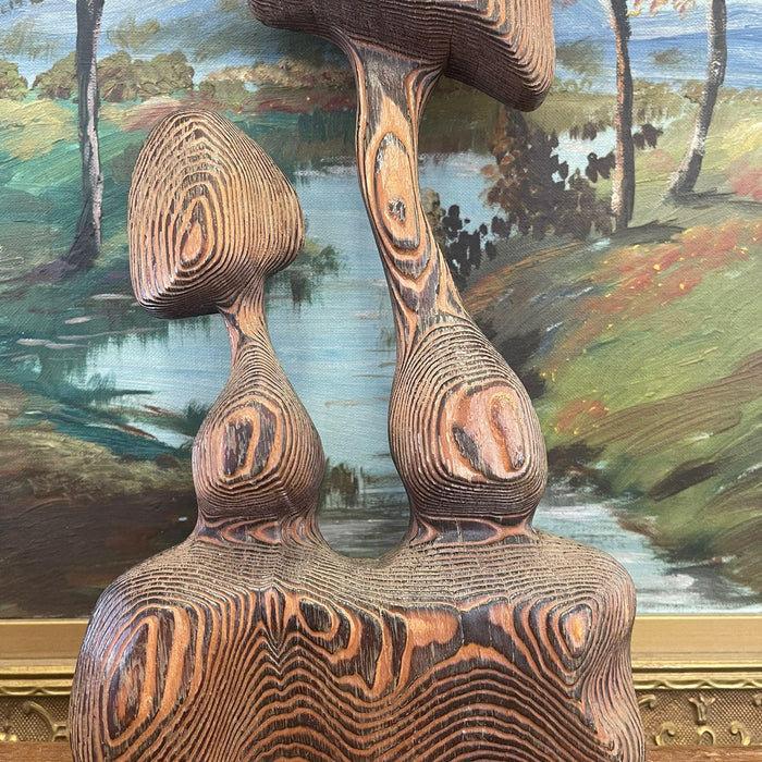 Vintage Carved Wood Mushroom Wall Hanging Decor.