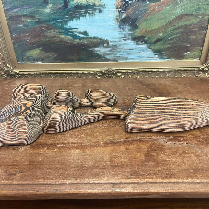 Vintage Carved Wood Mushroom Wall Hanging Decor.