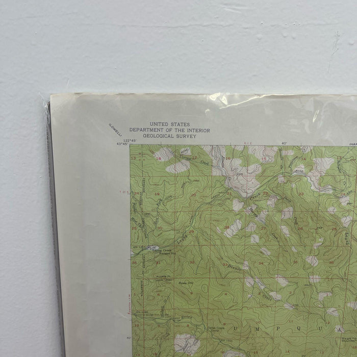 Vintage Central Oregon Geological Topographical State Map.Circa 1955.