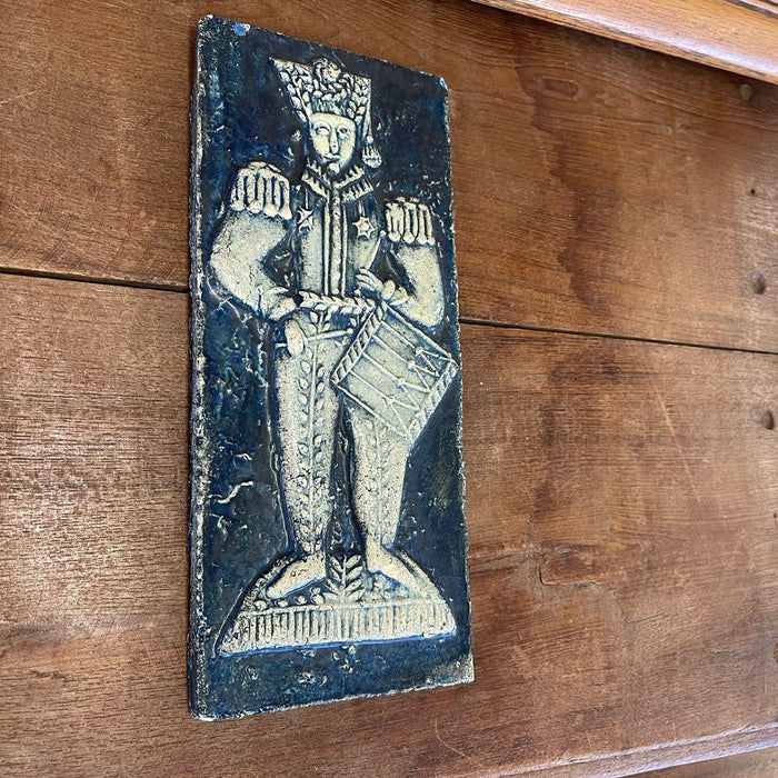 Vintage Ceramic German Impression of Baking Cast Mold of Drummer. Circa 1969