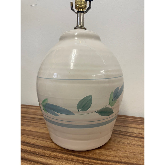 Vintage Ceramic Lamp Base with Floral Motif