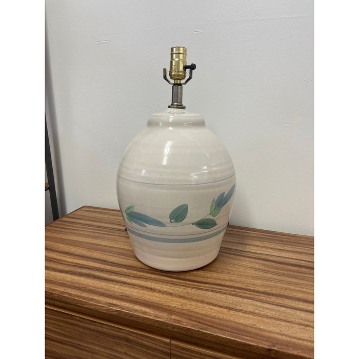 Vintage Ceramic Lamp Base with Floral Motif