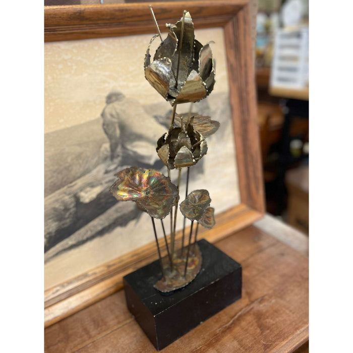 Vintage Curtis Jere Style Brutalist Lily Flower Sculpture