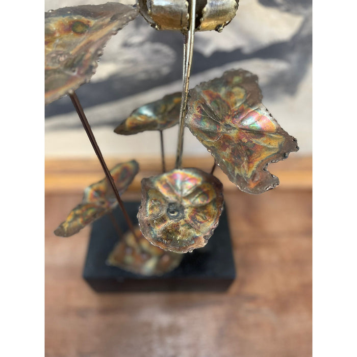Vintage Curtis Jere Style Brutalist Lily Flower Sculpture