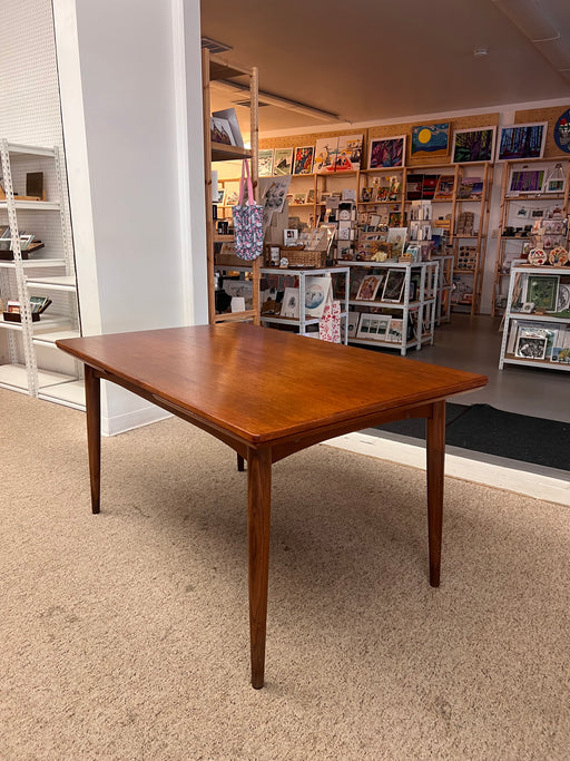 Vintage Danish Mid Century Modern Dining Table with Slide Out Leaves Imported