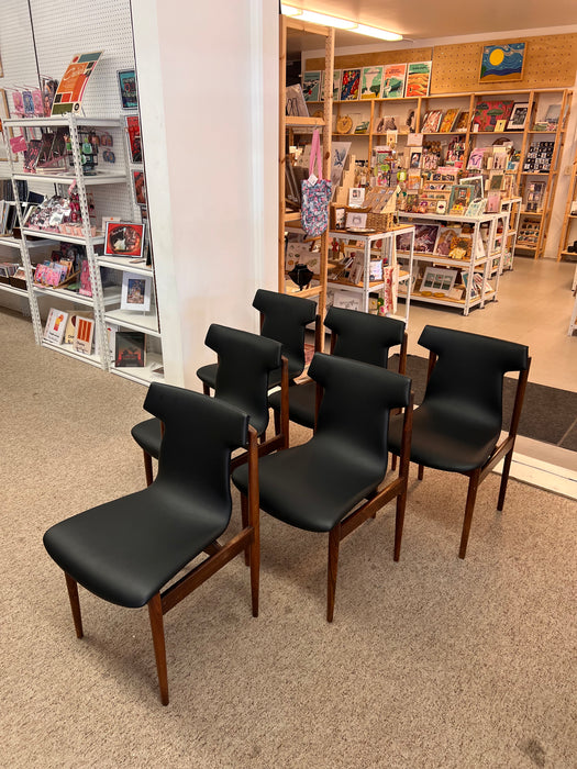 Vintage Danish Mid Century Modern Rosewood Dining Chair Set of 6 By Inger Klingenberg for Fristho Holland