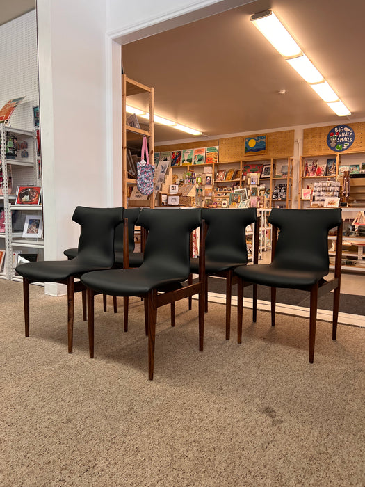 Vintage Danish Mid Century Modern Rosewood Dining Chair Set of 6 By Inger Klingenberg for Fristho Holland