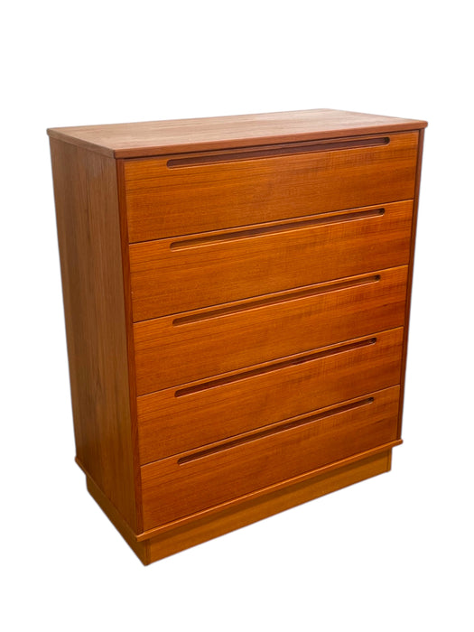 Vintage Danish Mid Century Modern Tallboy Dresser by Nils Jonsson for Torring Mobelfabrik